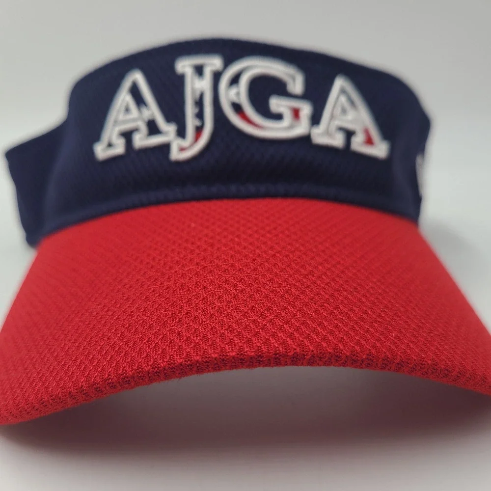AJGA Visor Hat Adjustable New Era Blue Red Golf American Flag USA Logo Men